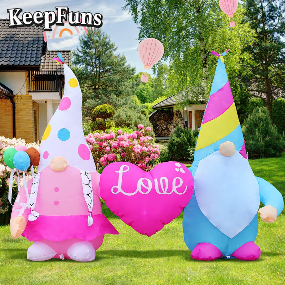 KeepFuns Valentine's Day Elf Heart Inflatable Decoration - Outdoor Garden Romantic Festival Inflatable Model