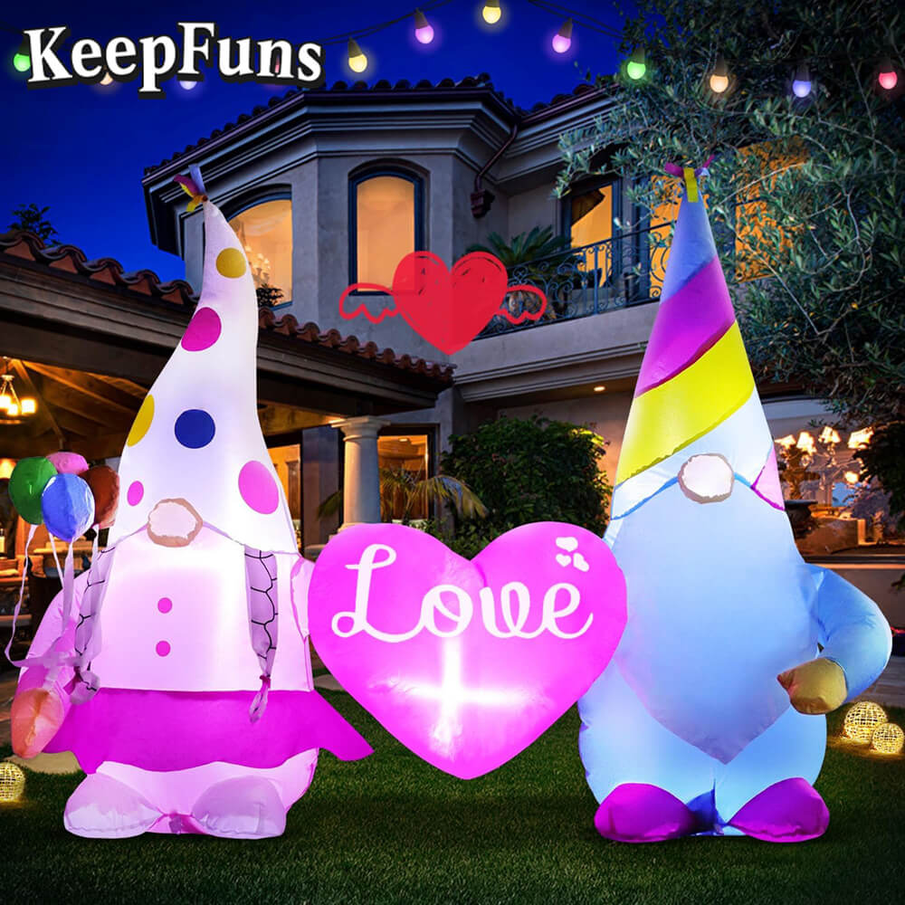 KeepFuns Valentine's Day Elf Heart Inflatable Decoration - Outdoor Garden Romantic Festival Inflatable Model