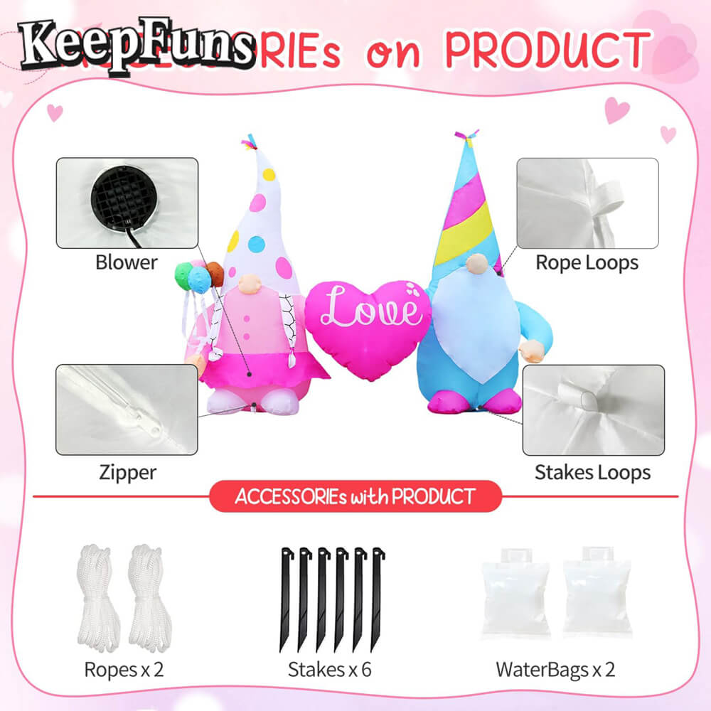 KeepFuns Valentine's Day Elf Heart Inflatable Decoration - Outdoor Garden Romantic Festival Inflatable Model