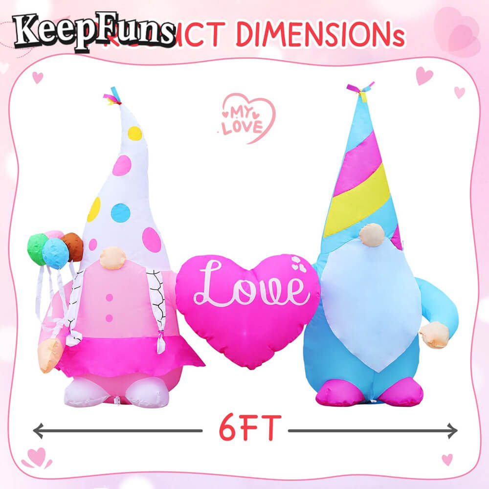KeepFuns Valentine's Day Elf Heart Inflatable Decoration - Outdoor Garden Romantic Festival Inflatable Model