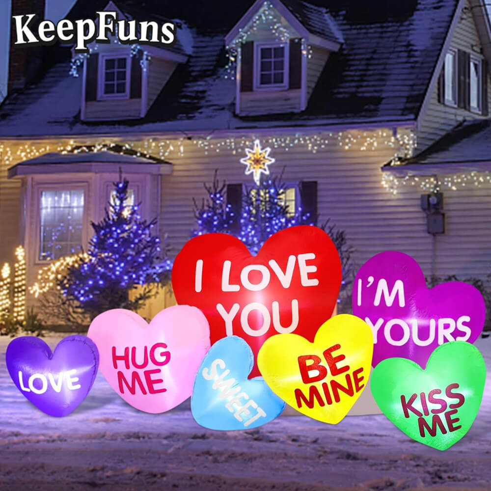 KeepFuns Valentine's Day Inflatable Heart Decoration - Outdoor Beach Indoor Romantic Atmosphere Inflatable