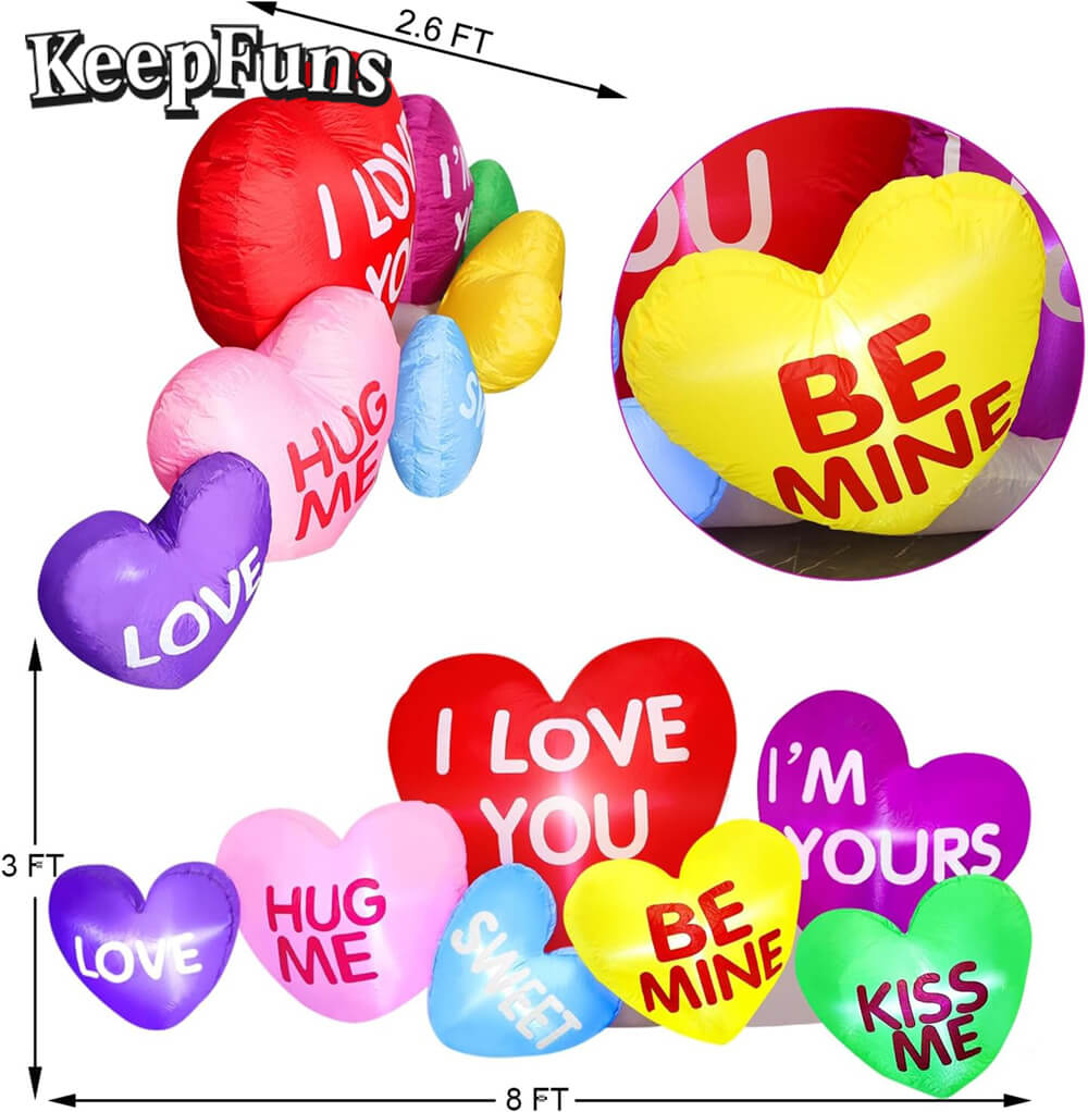 KeepFuns Valentine's Day Inflatable Heart Decoration - Outdoor Beach Indoor Romantic Atmosphere Inflatable