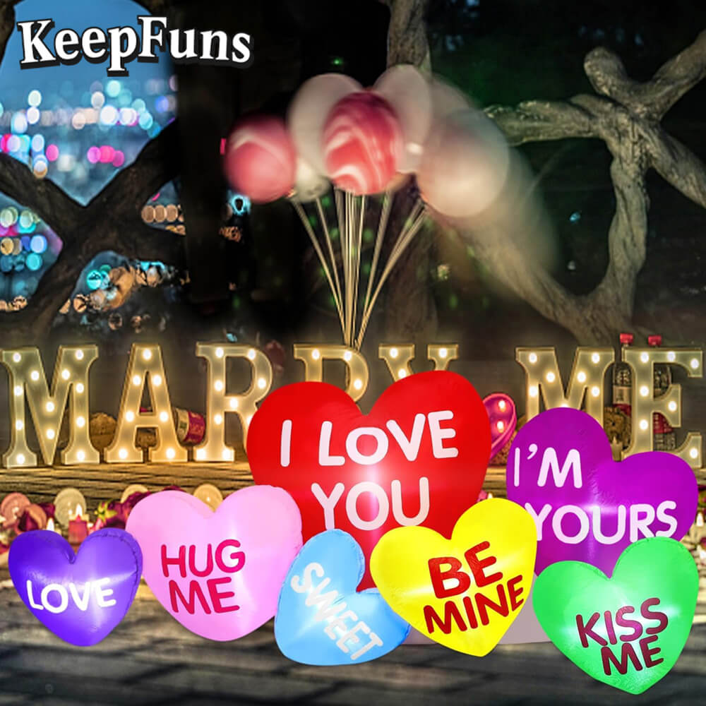KeepFuns Valentine's Day Inflatable Heart Decoration - Outdoor Beach Indoor Romantic Atmosphere Inflatable