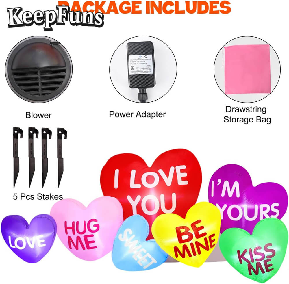 KeepFuns Valentine's Day Inflatable Heart Decoration - Outdoor Beach Indoor Romantic Atmosphere Inflatable