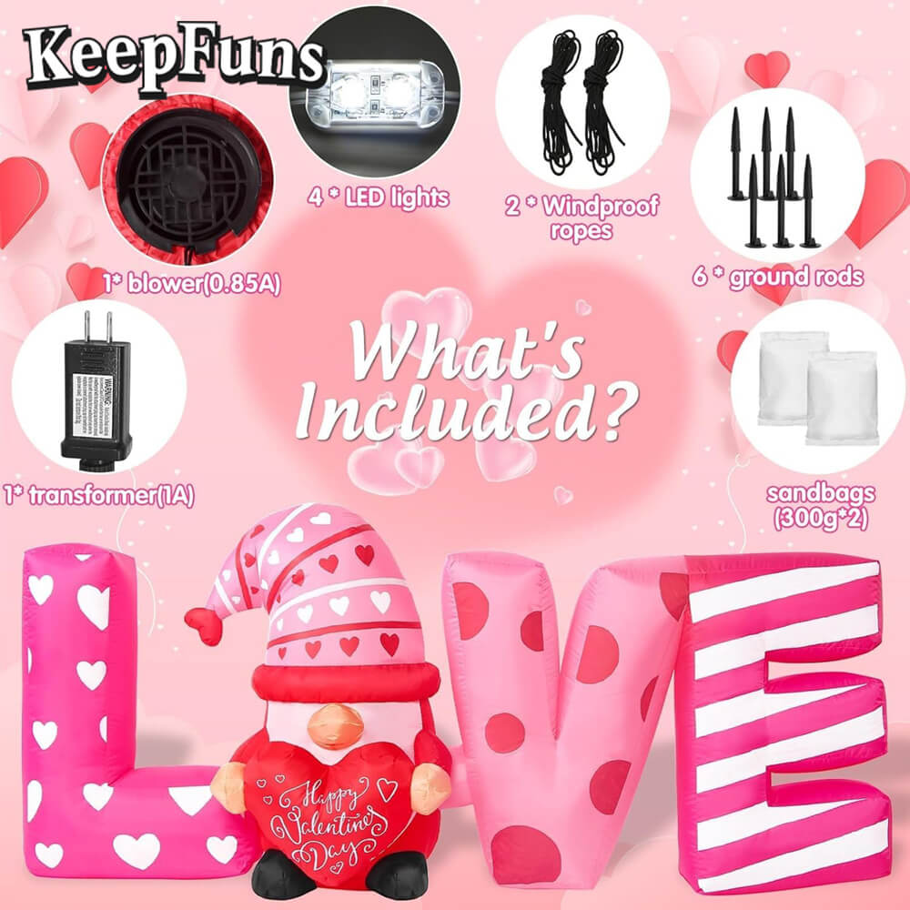 KeepFuns Valentine's Day LOVE Letter Elf Inflatable Decoration - Outdoor Yard Indoor Romantic Festival Inflatable Model