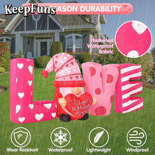 KeepFuns Valentine's Day LOVE Letter Elf Inflatable Decoration - Outdoor Yard Indoor Romantic Festival Inflatable Model
