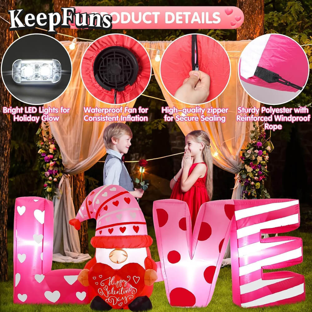 KeepFuns Valentine's Day LOVE Letter Elf Inflatable Decoration - Outdoor Yard Indoor Romantic Festival Inflatable Model