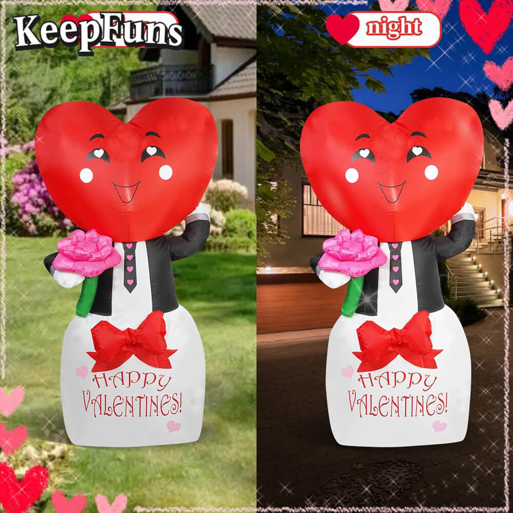 KeepFuns Valentine's Day Love Doll Inflatable Decoration - Indoor and Outdoor Romantic Holiday Atmosphere Decoration Inflatable Model