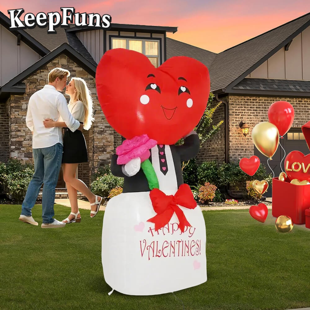 KeepFuns Valentine's Day Love Doll Inflatable Decoration - Indoor and Outdoor Romantic Holiday Atmosphere Decoration Inflatable Model