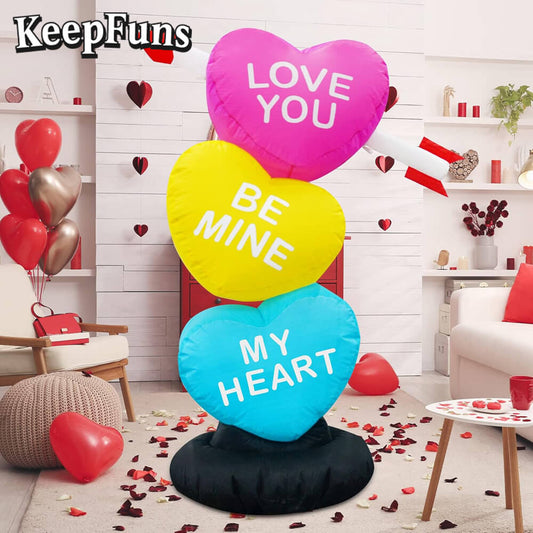KeepFuns Valentine's Day Love Pillar Inflatable Decoration - Indoor and Outdoor Romantic Holiday Atmosphere Decoration Inflatable Model