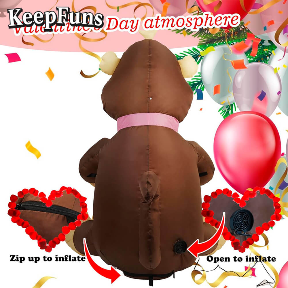 KeepFuns Valentine's Day Monkey Heart Inflatable Decoration - Indoor Romantic Holiday Atmosphere Decoration Inflatable Model