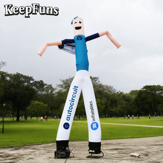 KeepFuns blue cartoon humanoid inflatable dancing star advertising model commercial activity drainage inflatable model outdoor promotional props
