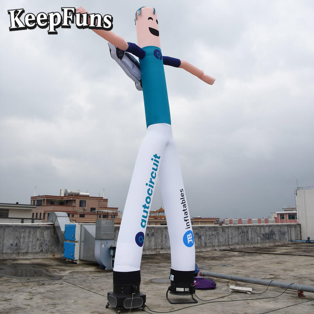 KeepFuns blue cartoon humanoid inflatable dancing star advertising model commercial activity drainage inflatable model outdoor promotional props