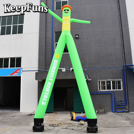 KeepFuns green cartoon humanoid inflatable dancing star advertising model activity drainage inflatable model outdoor promotional props