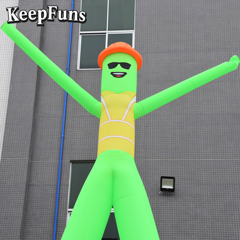 KeepFuns green cartoon humanoid inflatable dancing star advertising model activity drainage inflatable model outdoor promotional props