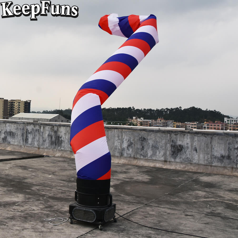 KeepFuns red, white and blue striped inflatable dancing star advertising model activity drainage inflatable model outdoor advertising props