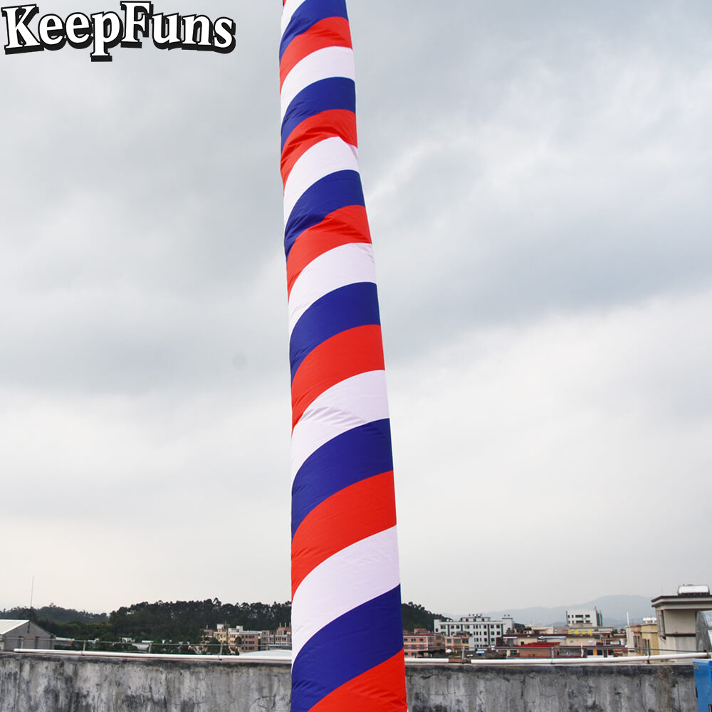 KeepFuns red, white and blue striped inflatable dancing star advertising model activity drainage inflatable model outdoor advertising props