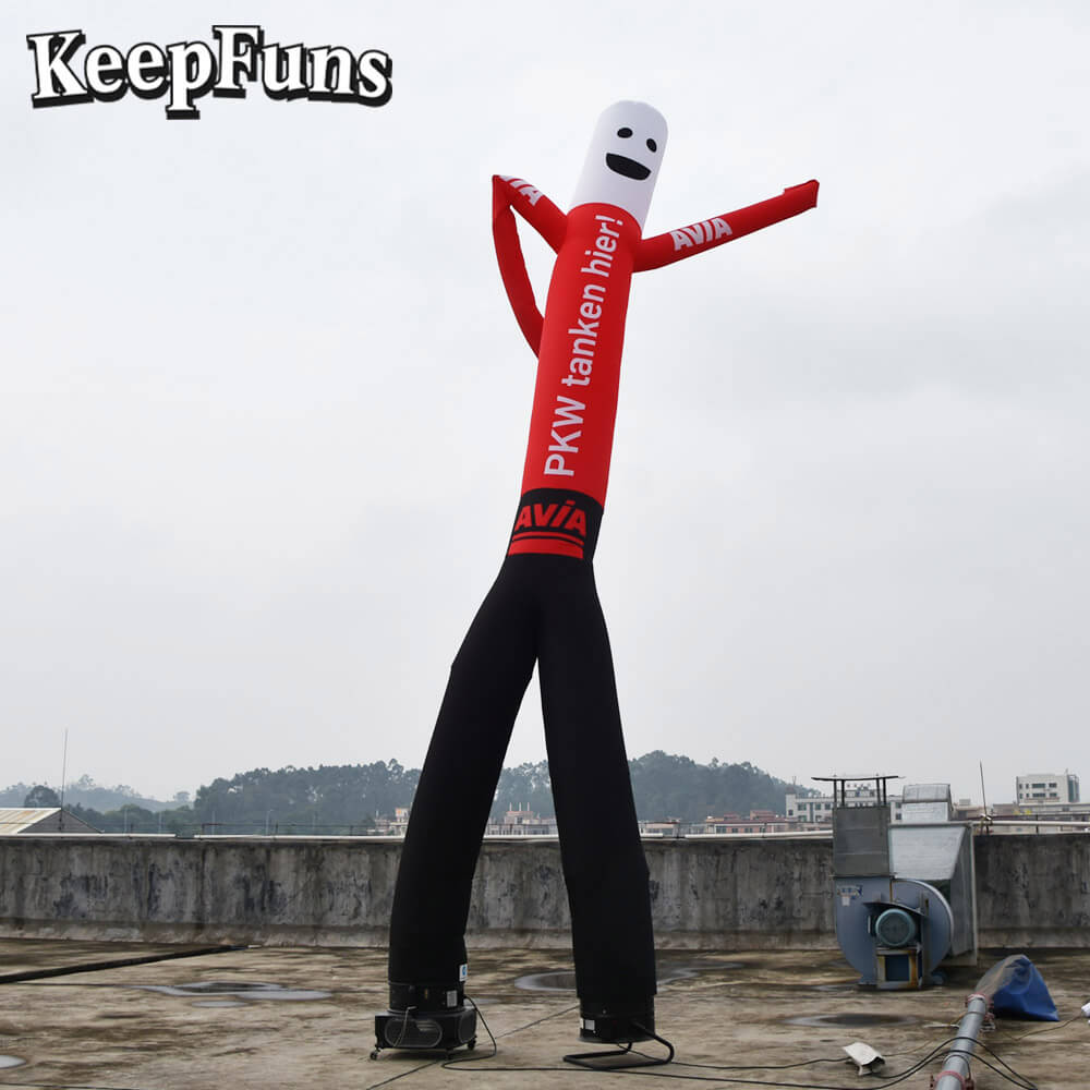 KeepFuns red and black color humanoid inflatable dancer advertising model gas station drainage inflatable model outdoor promotional props