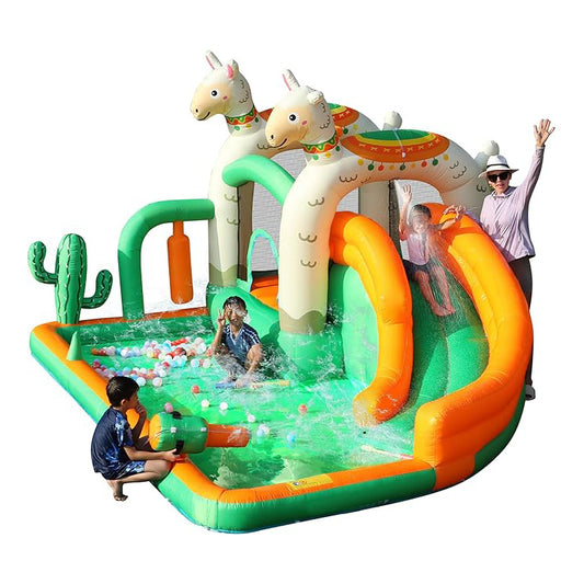 KeepFuns Lamb theme inflatable amusement park, children's water slide park, outdoor parent-child interactive water park, family courtyard inflatable amusement facilities