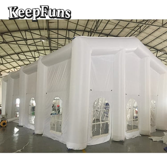 KeepFuns White large inflatable tent, easy to set up, lightweight, sturdy, customizable in size, color and printed content, suitable for wedding parties, gathering parties, night discos, etc.