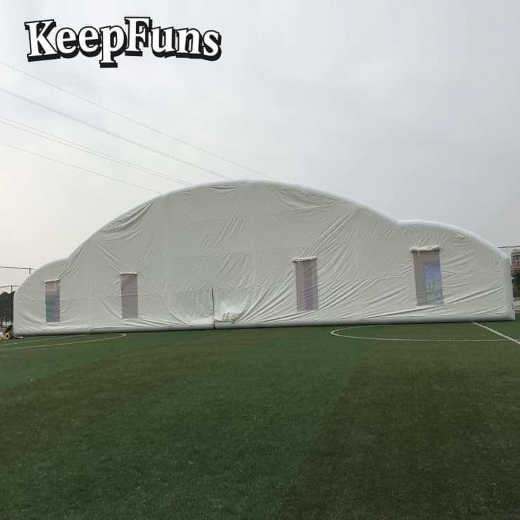 KeepFuns White large inflatable tent, easy to set up, lightweight, sturdy, customizable in size, color and printed content, suitable for wedding parties, gathering parties, night discos, etc.