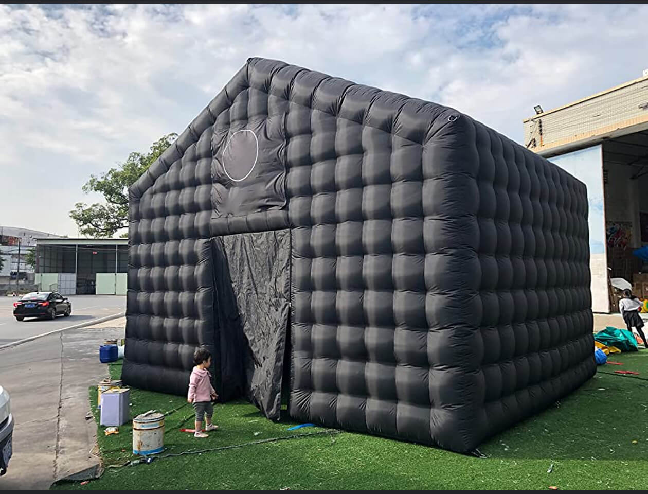 KeepFuns Large black inflatable tent outdoor temporary event venue exhibition party storage inflatable tent