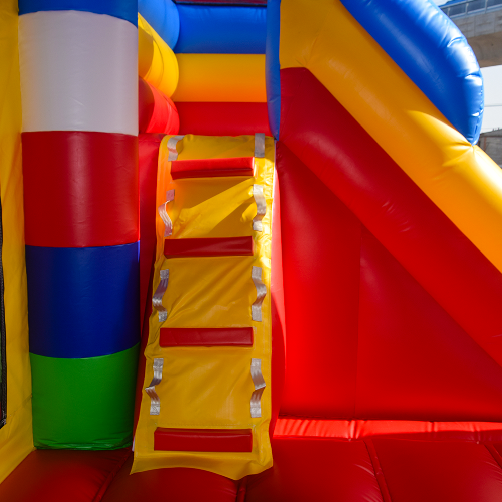 KeepFuns Large inflatable amusement park, children's castle slide trampoline park, outdoor parent-child interactive amusement facilities, colorful building block themed inflatable toys