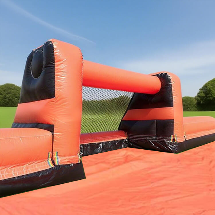 KeepFuns Large inflatable football field Orange and black contrasting outdoor sports facilities Parent-child team sports football park