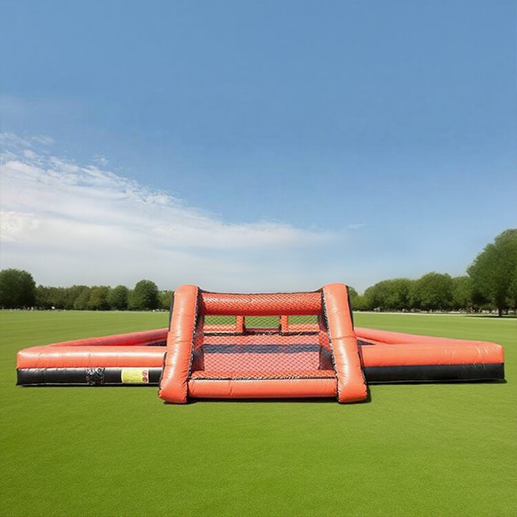 KeepFuns Large inflatable football field Orange and black contrasting outdoor sports facilities Parent-child team sports football park