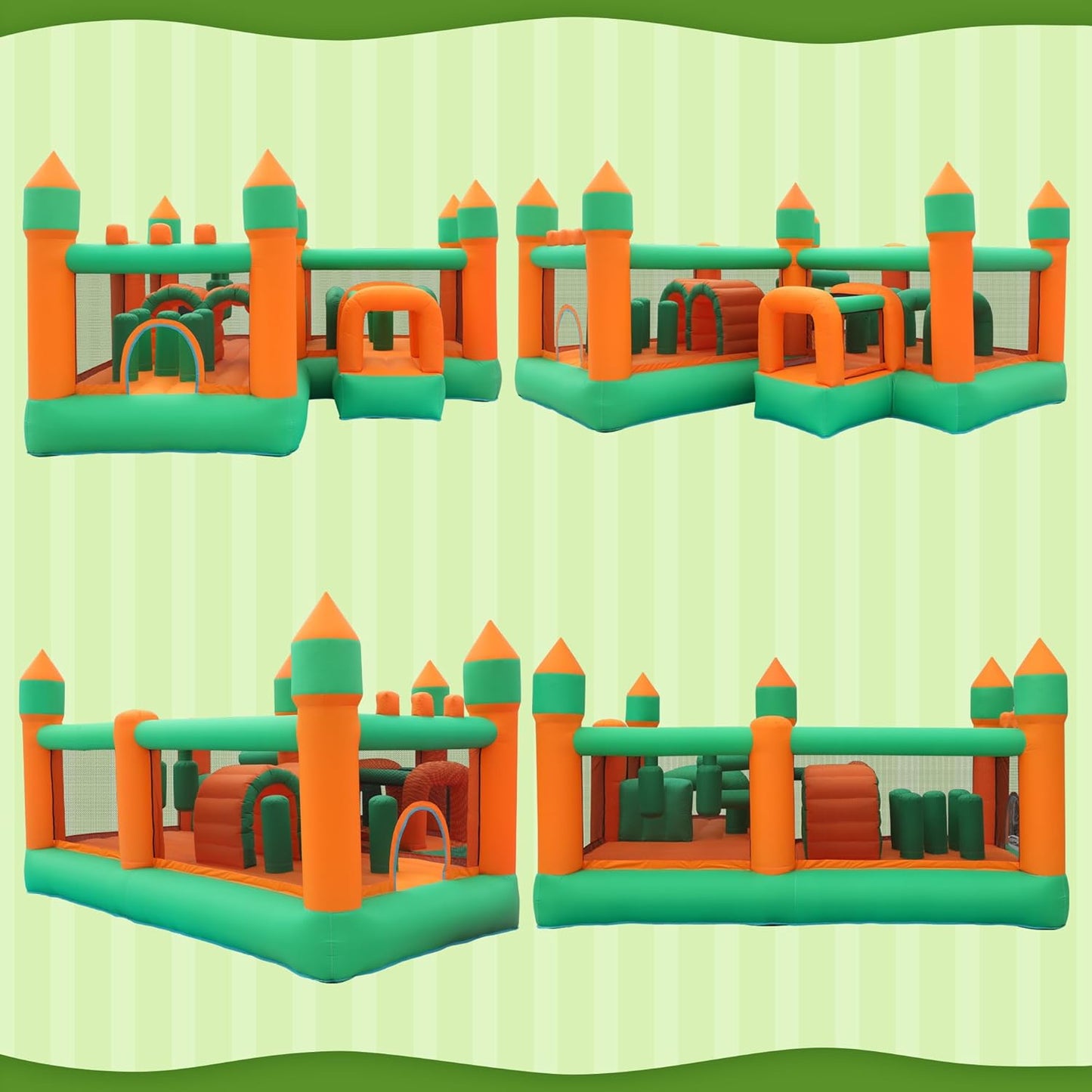 KeepFuns Large inflatable obstacle course Children's castle trampoline park Outdoor parent-child interactive amusement facilities Colorful maze inflatable toys