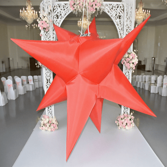 KeepFuns Large red inflatable star-shaped lamp post Hanging festival celebration decoration inflatable lamp tube