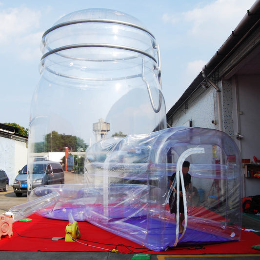 KeepFuns Large transparent inflatable castle, outdoor parent-child interactive playground, creative exhibition activity props