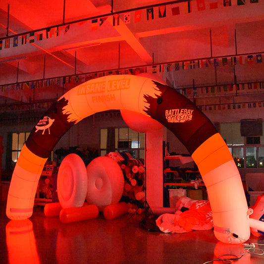 keepFuns Luminous inflatable semicircular advertising arch, outdoor event finish arch, brand event luminous arch, customized slogan night arch