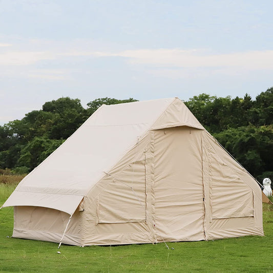 KeepFuns Multi-person outdoor inflatable tent Khaki camping tent Family camping rain and sun protection camping tent