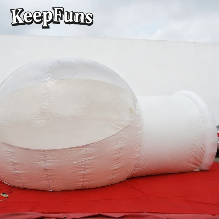 KeepFuns White dome inflatable tent, with quick inflation, lightweight, sturdy, suitable for courtyard decoration, hotel tents, outdoor sightseeing, etc.