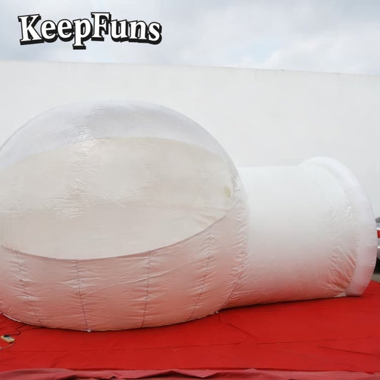 KeepFuns White dome inflatable tent, with quick inflation, lightweight, sturdy, suitable for courtyard decoration, hotel tents, outdoor sightseeing, etc.