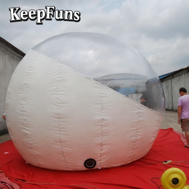 KeepFuns White dome inflatable tent, with quick inflation, lightweight, sturdy, suitable for courtyard decoration, hotel tents, outdoor sightseeing, etc.