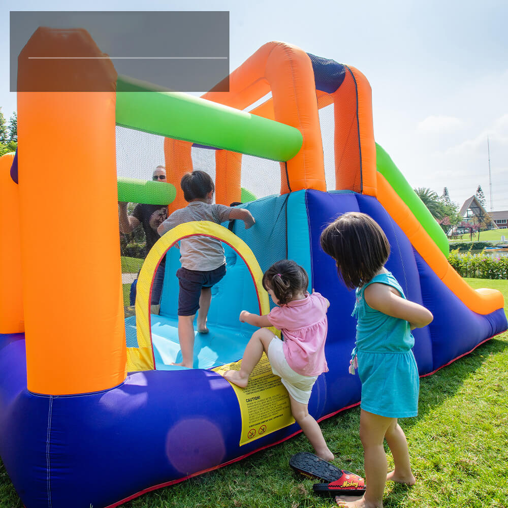 KeepFuns Outdoor children's inflatable slide Colorful parent-child interactive amusement facilities Large inflatable slide for courtyard lawn