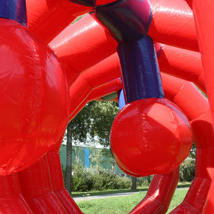 KeepFuns Outdoor inflatable land obstacle course red, blue and green color matching Sports Games competitive entertainment equipment