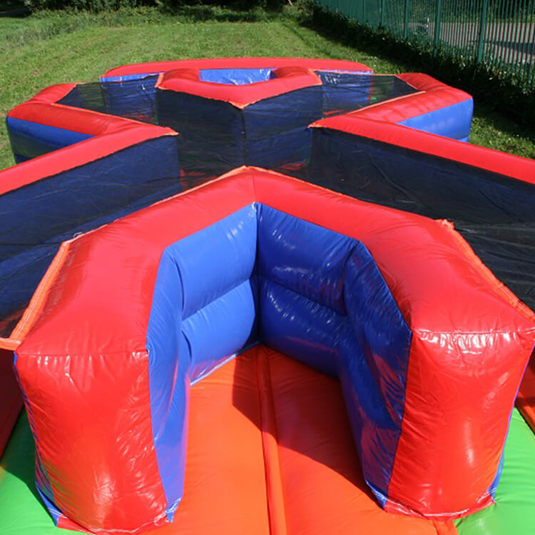 KeepFuns Outdoor inflatable land obstacle course red, blue and green color matching Sports Games competitive entertainment equipment