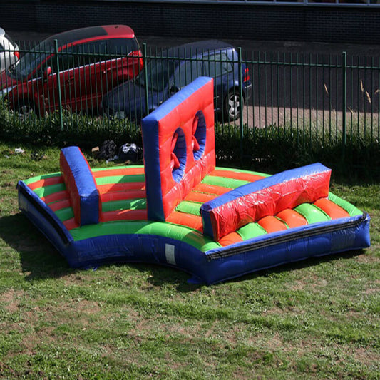 KeepFuns Outdoor inflatable land obstacle course red, blue and green color matching Sports Games competitive entertainment equipment