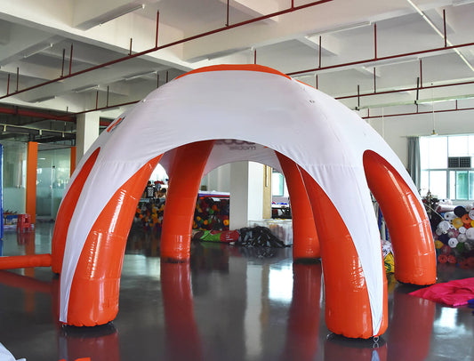 KeepFuns Outdoor inflatable tent, orange and white color matching tent, exhibition and sales, temporary storage inflatable tent