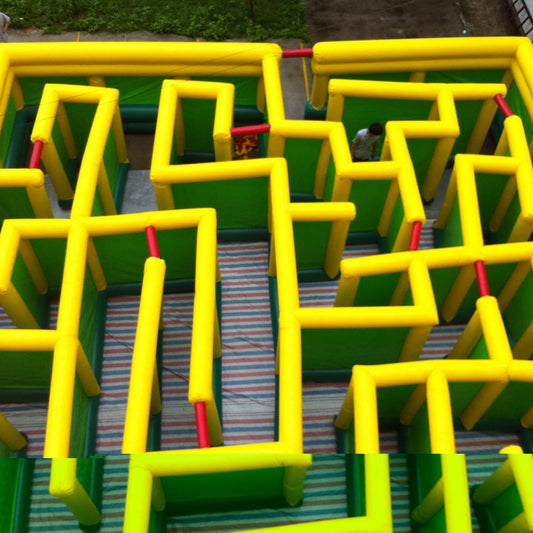 KeepFuns Outdoor large inflatable maze yellow green red color matching Sports Games parent-child interactive inflatable entertainment facilities