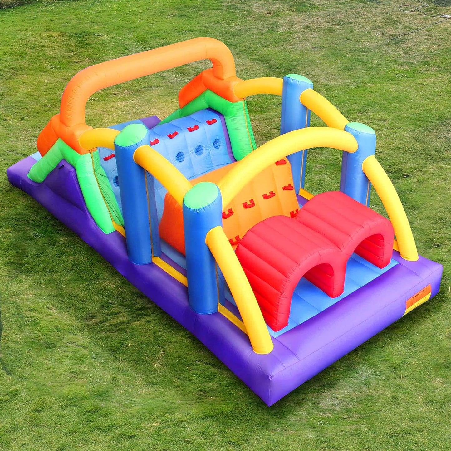 KeepFuns Rainbow inflatable obstacle course Children's outdoor climbing slide amusement facilities Parent-child interactive large inflatable toy
