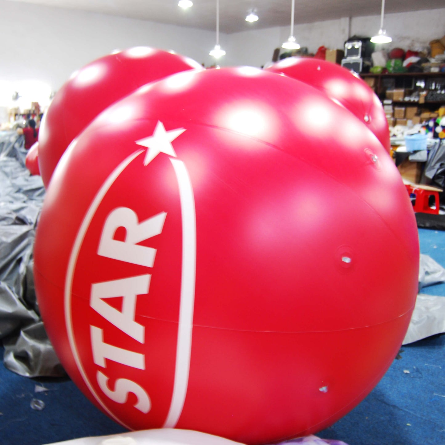 KeepFuns Red STAR logo inflatable advertising ball large brand promotion inflatable model event promotion decorative balloon