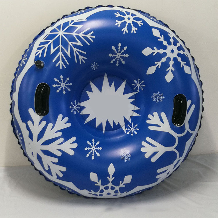 KeepFuns Snowflake inflatable ski ring blue snow slide toy universal ski tire for adults and children outdoor ice and snow sports equipment