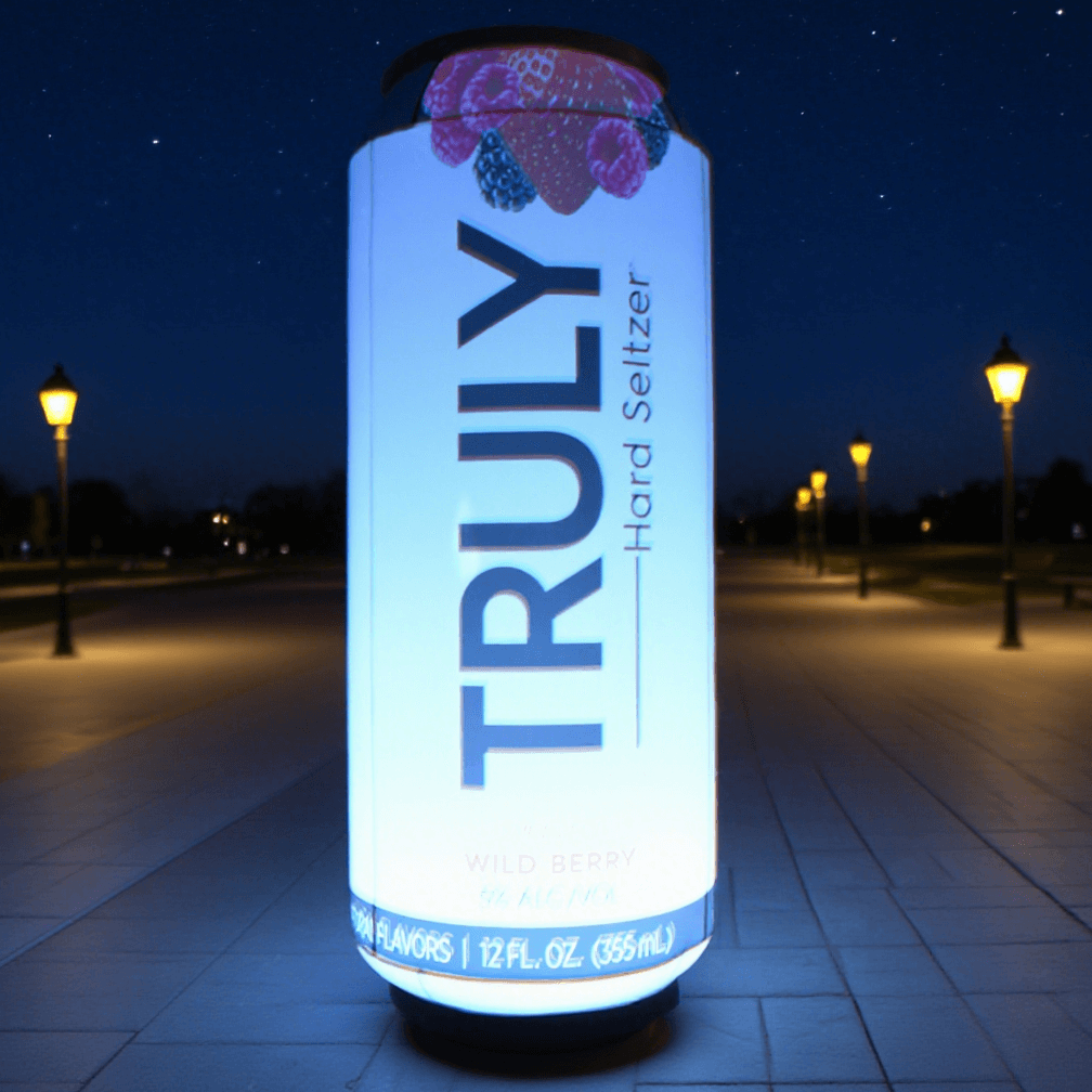 KeepFuns TRULY Fruity Sparkling Wine Inflatable Advertising Column Giant Can Shaped Inflatable Model Outdoor Night Light Display Props