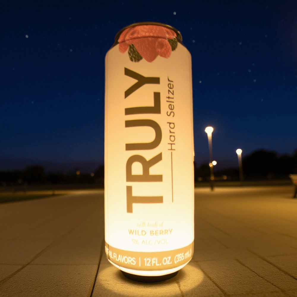 KeepFuns TRULY Fruity Sparkling Wine Inflatable Advertising Column Giant Can Shaped Inflatable Model Outdoor Night Light Display Props