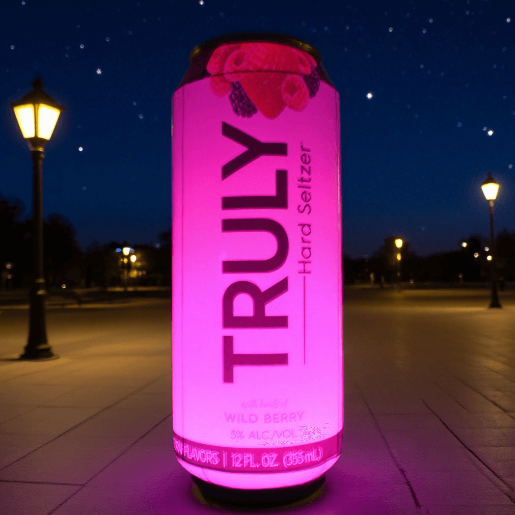 KeepFuns TRULY Fruity Sparkling Wine Inflatable Advertising Column Giant Can Shaped Inflatable Model Outdoor Night Light Display Props