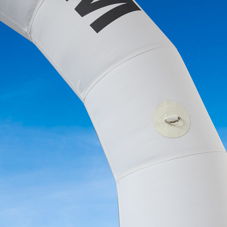 KeepFuns White inflatable semicircular advertising arch, stadium event arch, custom text pattern arch, outdoor sports promotion arch